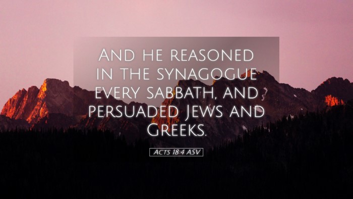 Picture 05 - Acts 18:4 ASV Desktop Wallpaper - And he reasoned in the synagogue every sabbath, - Desktop Bible Verse Wallpaper