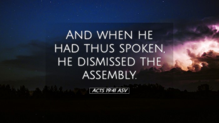 Picture 05 - Acts 19:41 ASV Desktop Wallpaper - And when he had thus spoken, he dismissed the - Desktop Bible Verse Wallpaper