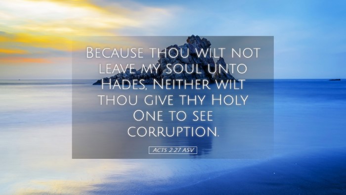 Picture 05 - Acts 2:27 ASV Desktop Wallpaper - Because thou wilt not leave my soul unto Hades, - Desktop Bible Verse Wallpaper