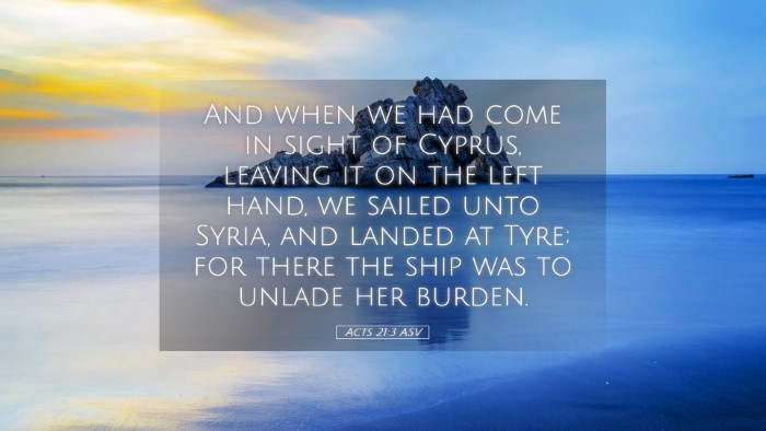 Picture 05 - Acts 21:3 ASV Desktop Wallpaper - And when we had come in sight of Cyprus, leaving - Desktop Bible Verse Wallpaper