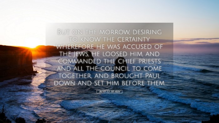 Picture 05 - Acts 22:30 ASV Desktop Wallpaper - But on the morrow, desiring to know the certainty - Desktop Bible Verse Wallpaper