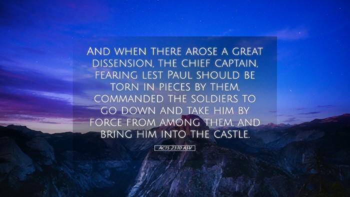 Picture 05 - Acts 23:10 ASV Desktop Wallpaper - And when there arose a great dissension, the - Desktop Bible Verse Wallpaper