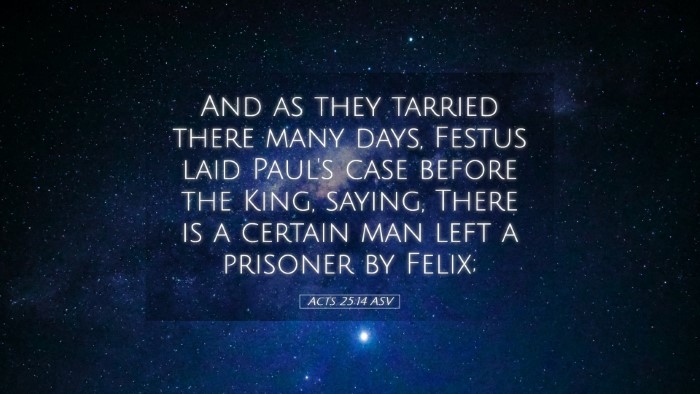 Picture 05 - Acts 25:14 ASV Desktop Wallpaper - And as they tarried there many days, Festus laid - Desktop Bible Verse Wallpaper