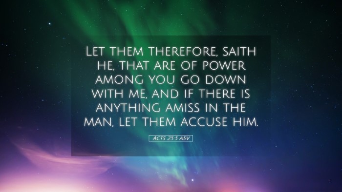 Picture 05 - Acts 25:5 ASV Desktop Wallpaper - Let them therefore, saith he, that are of power - Desktop Bible Verse Wallpaper