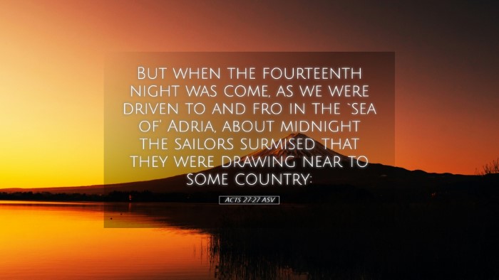 Picture 05 - Acts 27:27 ASV Desktop Wallpaper - But when the fourteenth night was come, as we - Desktop Bible Verse Wallpaper
