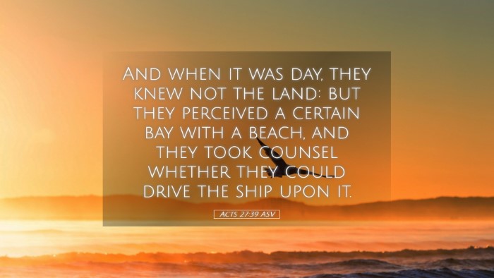 Picture 05 - Acts 27:39 ASV Desktop Wallpaper - And when it was day, they knew not the land: but - Desktop Bible Verse Wallpaper