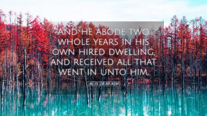 Picture 05 - Acts 28:30 ASV Desktop Wallpaper - And he abode two whole years in his own hired - Desktop Bible Verse Wallpaper