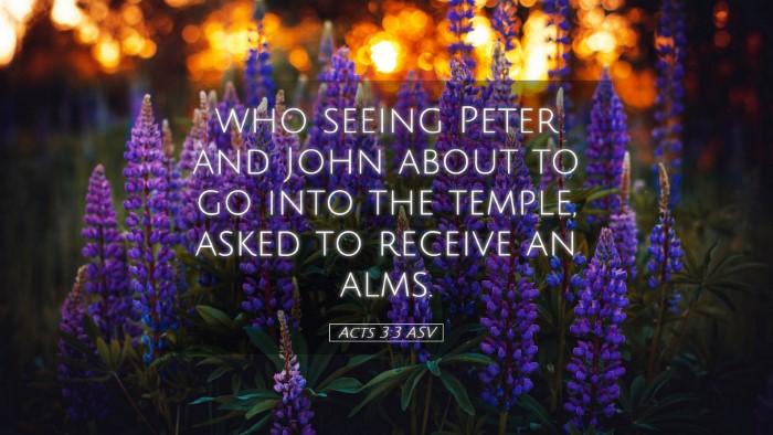 Picture 05 - Acts 3:3 ASV Desktop Wallpaper - who seeing Peter and John about to go into the - Desktop Bible Verse Wallpaper