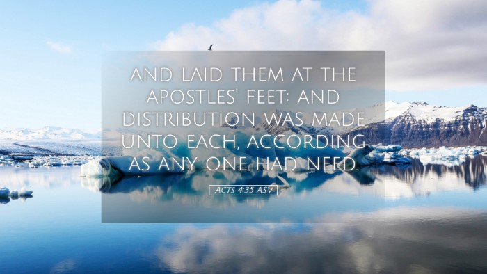 Picture 05 - Acts 4:35 ASV Desktop Wallpaper - and laid them at the apostles' feet: and - Desktop Bible Verse Wallpaper