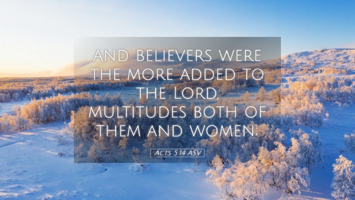 Picture 05 - Acts 5:14 ASV Desktop Wallpaper - and believers were the more added to the Lord, - Desktop Bible Verse Wallpaper