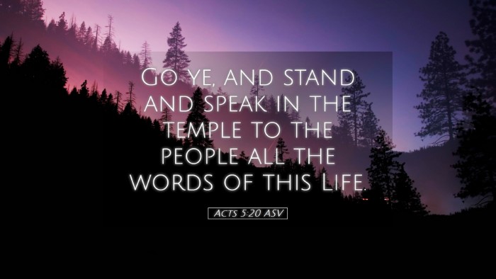 Picture 05 - Acts 5:20 ASV Desktop Wallpaper - Go ye, and stand and speak in the temple to the - Desktop Bible Verse Wallpaper
