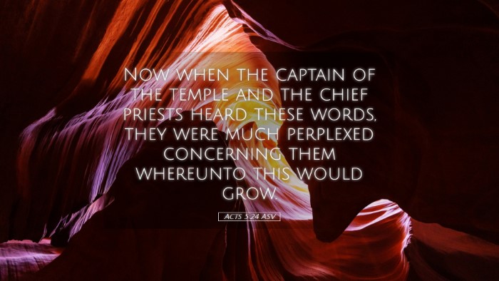 Picture 05 - Acts 5:24 ASV Desktop Wallpaper - Now when the captain of the temple and the chief - Desktop Bible Verse Wallpaper