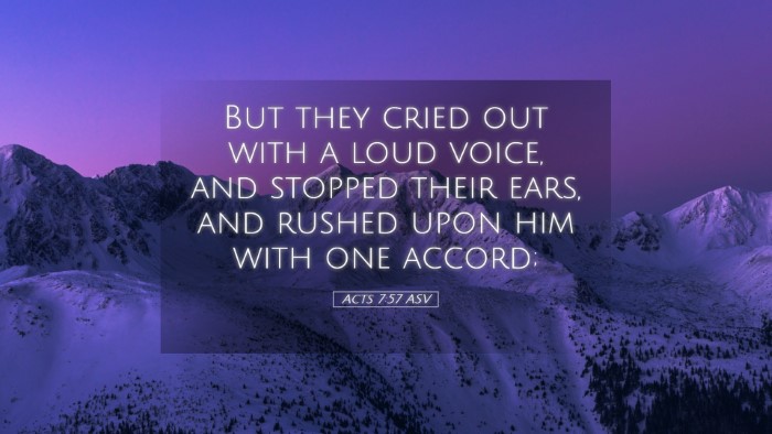 Picture 05 - Acts 7:57 ASV Desktop Wallpaper - But they cried out with a loud voice, and stopped - Desktop Bible Verse Wallpaper