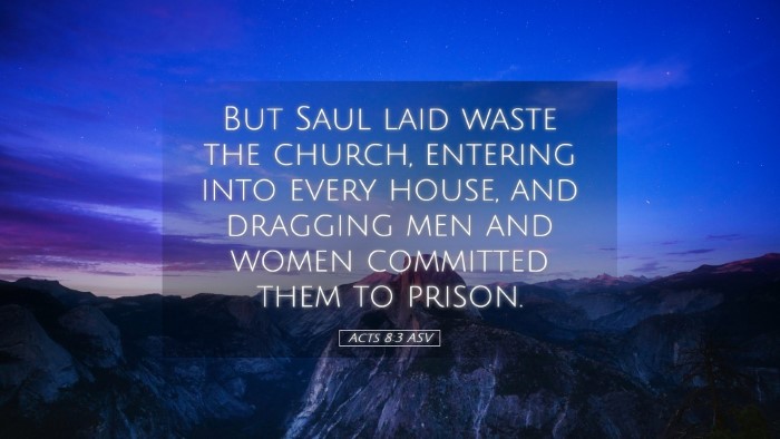 Picture 05 - Acts 8:3 ASV Desktop Wallpaper - But Saul laid waste the church, entering into - Desktop Bible Verse Wallpaper