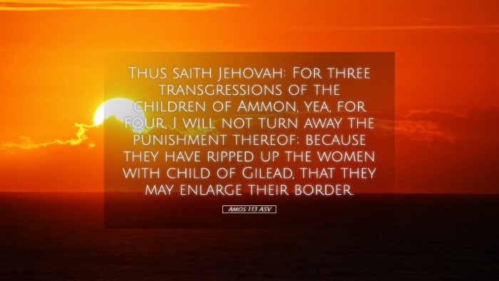 Picture 05 - Amos 1:13 ASV Desktop Wallpaper - Thus saith Jehovah: For three transgressions of - Desktop Bible Verse Wallpaper
