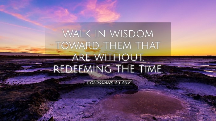 Picture 05 - Colossians 4:5 ASV Desktop Wallpaper - Walk in wisdom toward them that are without, - Desktop Bible Verse Wallpaper
