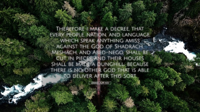 Picture 05 - Daniel 3:29 ASV Desktop Wallpaper - Therefore I make a decree, that every people, - Desktop Bible Verse Wallpaper