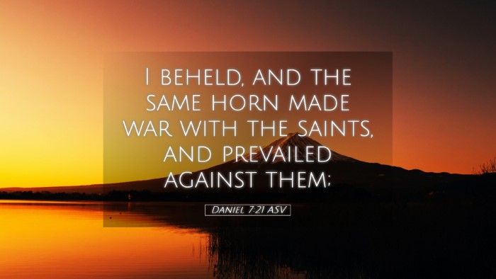 Picture 05 - Daniel 7:21 ASV Desktop Wallpaper - I beheld, and the same horn made war with the - Desktop Bible Verse Wallpaper
