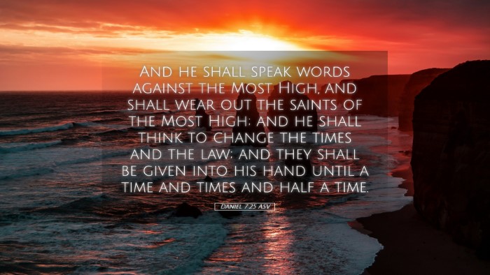 Picture 05 - Daniel 7:25 ASV Desktop Wallpaper - And he shall speak words against the Most High, - Desktop Bible Verse Wallpaper