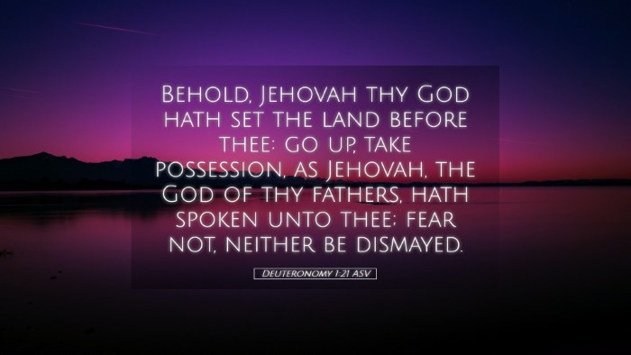 Picture 05 - Deuteronomy 1:21 ASV Desktop Wallpaper - Behold, Jehovah thy God hath set the land before - Desktop Bible Verse Wallpaper