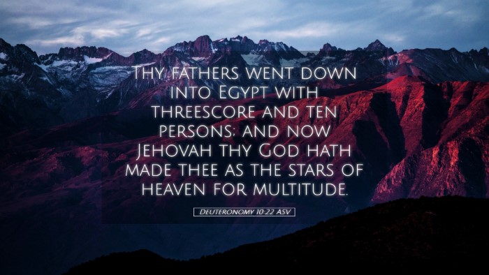 Picture 05 - Deuteronomy 10:22 ASV Desktop Wallpaper - Thy fathers went down into Egypt with threescore - Desktop Bible Verse Wallpaper
