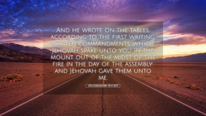 Picture 05 - Deuteronomy 10:4 ASV Desktop Wallpaper - And he wrote on the tables, according to the - Desktop Bible Verse Wallpaper