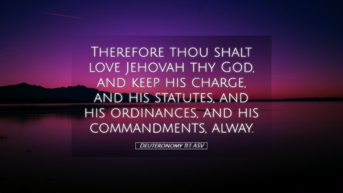 Picture 05 - Deuteronomy 11:1 ASV Desktop Wallpaper - Therefore thou shalt love Jehovah thy God, and - Desktop Bible Verse Wallpaper