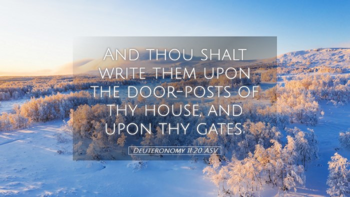 Picture 05 - Deuteronomy 11:20 ASV Desktop Wallpaper - And thou shalt write them upon the door-posts of - Desktop Bible Verse Wallpaper