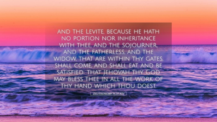 Picture 05 - Deuteronomy 14:29 ASV Desktop Wallpaper - and the Levite, because he hath no portion nor - Desktop Bible Verse Wallpaper