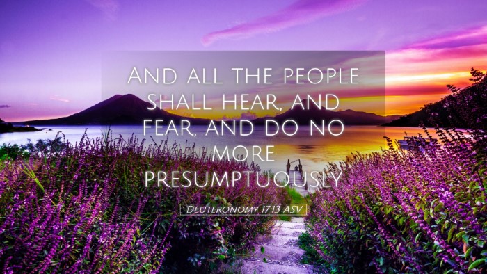 Picture 05 - Deuteronomy 17:13 ASV Desktop Wallpaper - And all the people shall hear, and fear, and do - Desktop Bible Verse Wallpaper