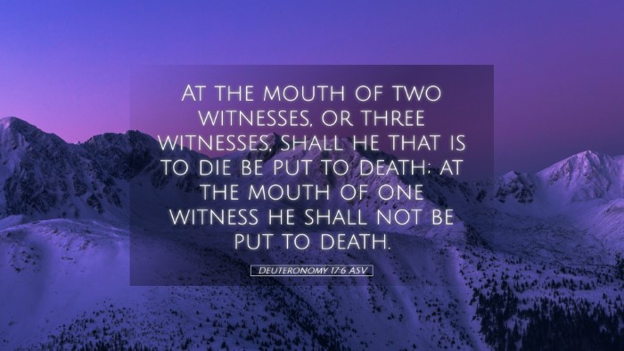 Picture 05 - Deuteronomy 17:6 ASV Desktop Wallpaper - At the mouth of two witnesses, or three - Desktop Bible Verse Wallpaper