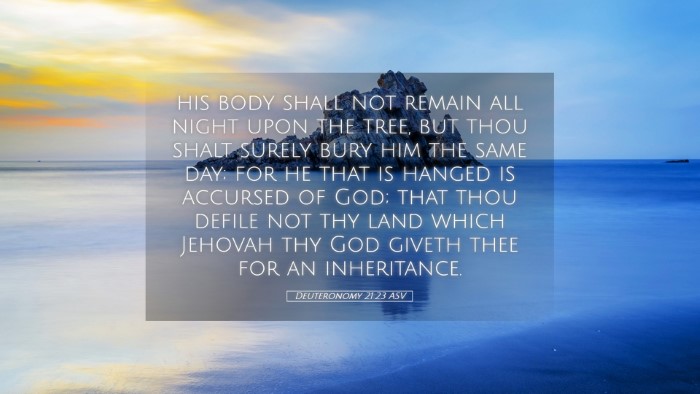 Picture 05 - Deuteronomy 21:23 ASV Desktop Wallpaper - his body shall not remain all night upon the - Desktop Bible Verse Wallpaper