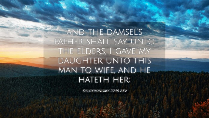 Picture 05 - Deuteronomy 22:16 ASV Desktop Wallpaper - and the damsel's father shall say unto the - Desktop Bible Verse Wallpaper