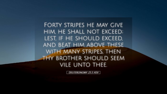 Picture 05 - Deuteronomy 25:3 ASV Desktop Wallpaper - Forty stripes he may give him, he shall not - Desktop Bible Verse Wallpaper