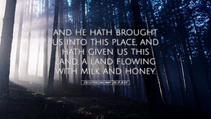 Picture 05 - Deuteronomy 26:9 ASV Desktop Wallpaper - and he hath brought us into this place, and hath - Desktop Bible Verse Wallpaper