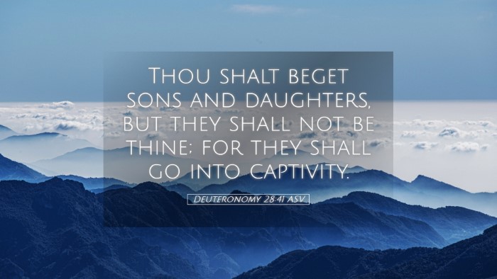 Picture 05 - Deuteronomy 28:41 ASV Desktop Wallpaper - Thou shalt beget sons and daughters, but they - Desktop Bible Verse Wallpaper
