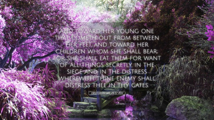 Picture 05 - Deuteronomy 28:57 ASV Desktop Wallpaper - and toward her young one that cometh out from - Desktop Bible Verse Wallpaper