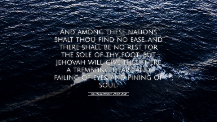 Picture 05 - Deuteronomy 28:65 ASV Desktop Wallpaper - And among these nations shalt thou find no ease, - Desktop Bible Verse Wallpaper