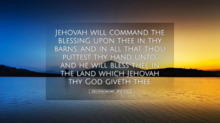 Picture 05 - Deuteronomy 28:8 ASV Desktop Wallpaper - Jehovah will command the blessing upon thee in - Desktop Bible Verse Wallpaper