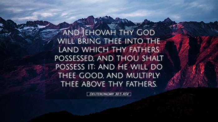 Picture 05 - Deuteronomy 30:5 ASV Desktop Wallpaper - and Jehovah thy God will bring thee into the land - Desktop Bible Verse Wallpaper