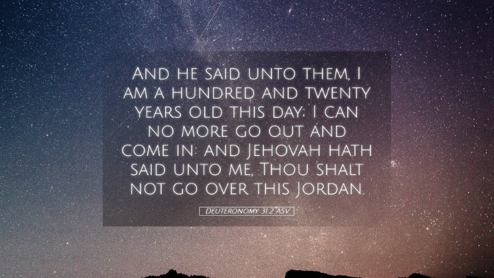 Picture 05 - Deuteronomy 31:2 ASV Desktop Wallpaper - And he said unto them, I am a hundred and twenty - Desktop Bible Verse Wallpaper