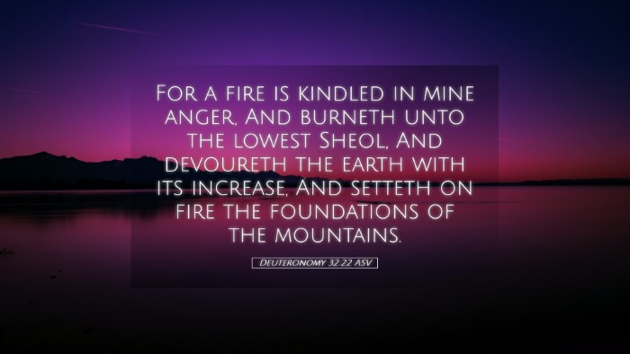 Picture 05 - Deuteronomy 32:22 ASV Desktop Wallpaper - For a fire is kindled in mine anger, And burneth - Desktop Bible Verse Wallpaper