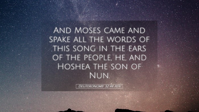 Picture 05 - Deuteronomy 32:44 ASV Desktop Wallpaper - And Moses came and spake all the words of this - Desktop Bible Verse Wallpaper
