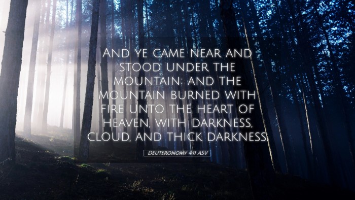 Picture 05 - Deuteronomy 4:11 ASV Desktop Wallpaper - And ye came near and stood under the mountain; - Desktop Bible Verse Wallpaper