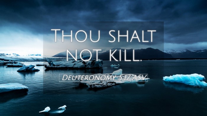 Picture 05 - Deuteronomy 5:17 ASV Desktop Wallpaper - Thou shalt not - Desktop Bible Verse Wallpaper
