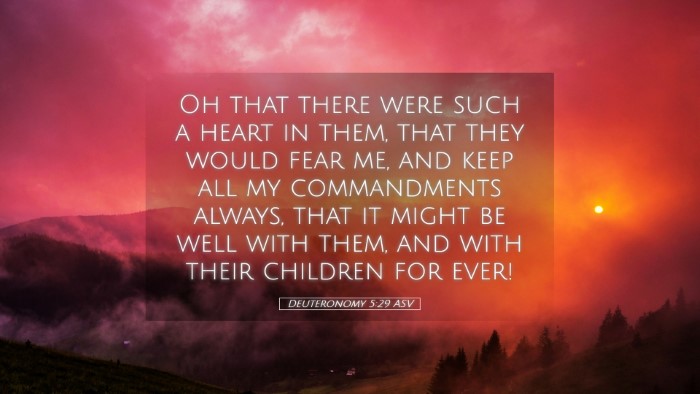 Picture 05 - Deuteronomy 5:29 ASV Desktop Wallpaper - Oh that there were such a heart in them, that - Desktop Bible Verse Wallpaper