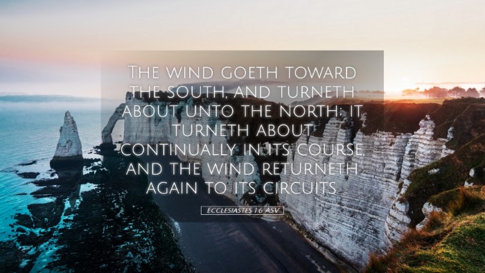 Picture 05 - Ecclesiastes 1:6 ASV Desktop Wallpaper - The wind goeth toward the south, and turneth - Desktop Bible Verse Wallpaper