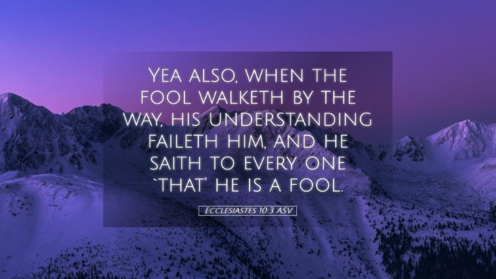 Picture 05 - Ecclesiastes 10:3 ASV Desktop Wallpaper - Yea also, when the fool walketh by the way, his - Desktop Bible Verse Wallpaper