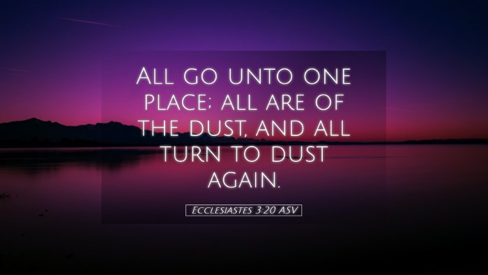 Picture 05 - Ecclesiastes 3:20 ASV Desktop Wallpaper - All go unto one place; all are of the dust, and - Desktop Bible Verse Wallpaper