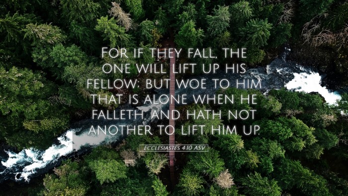Picture 05 - Ecclesiastes 4:10 ASV Desktop Wallpaper - For if they fall, the one will lift up his - Desktop Bible Verse Wallpaper